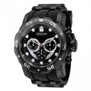 Invicta Men's 37231 Pro Diver Quartz Chronograph Black, Red Dial Watch