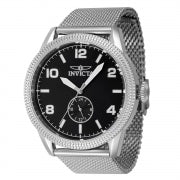 Invicta Men's 47134 Vintage Quartz 3 Hand Black Dial Watch